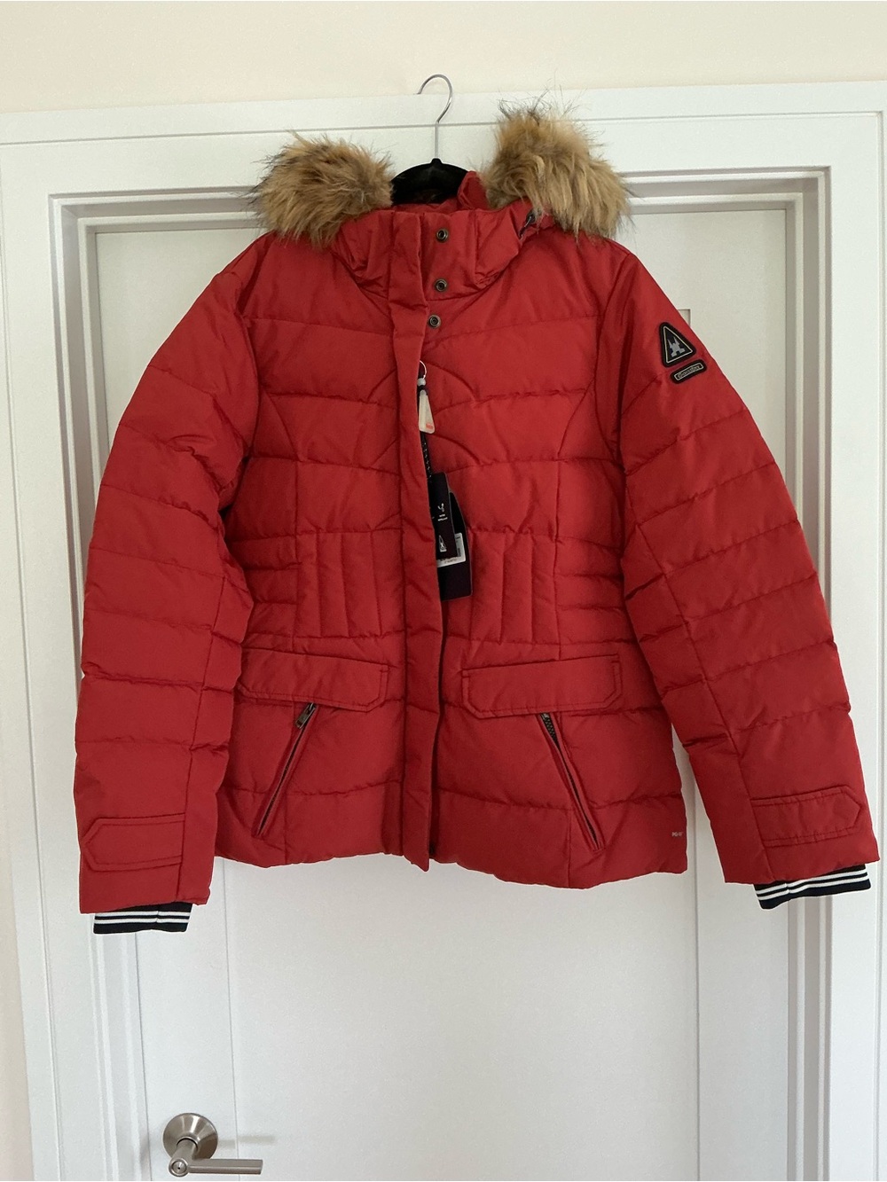 New! Gaastra burnt orange/red Quilted Puffer Jacket with removable hood.